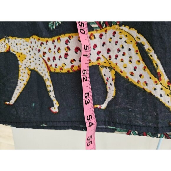 Just Darving Jungly Kaftan Dress Navy Exotic Animal Print & Palm Leaves One Size - Picture 12 of 15